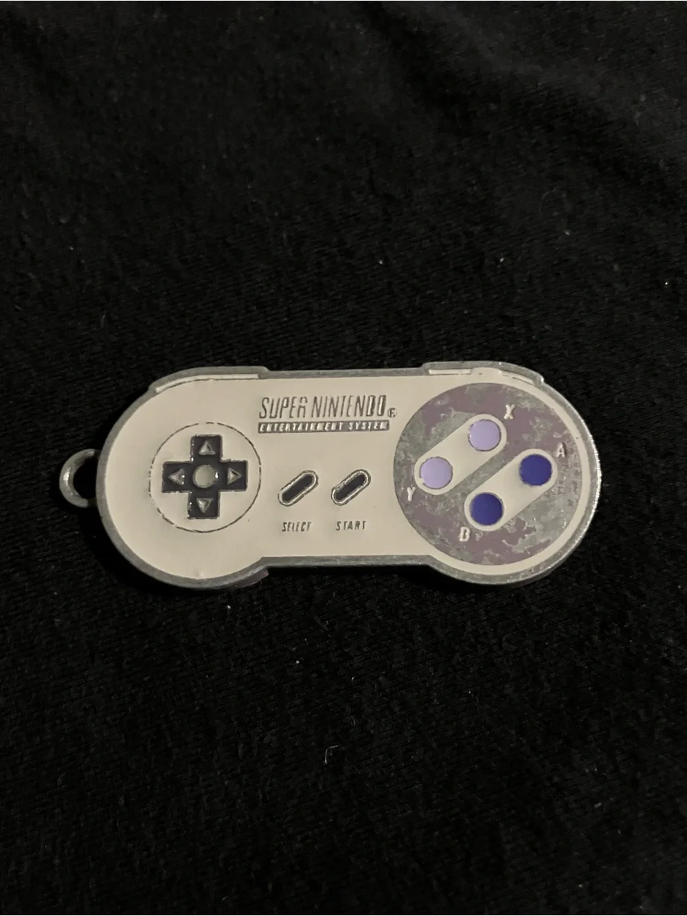 Nintendo Super Nintendo Controller Keychain Charm in Gray and Purple